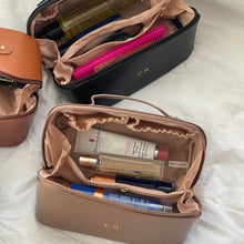 Load image into Gallery viewer, ZIPPED COSMETIC CASE (FAUX LEATHER) PRE-ORDER
