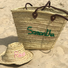 Load image into Gallery viewer, LARGE PERSONALISED BASKET - LEATHER HANDLES