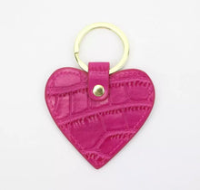 Load image into Gallery viewer, LEATHER HEART MOCK CRO PERSONALISED KEYRING (MADE TO ORDER)
