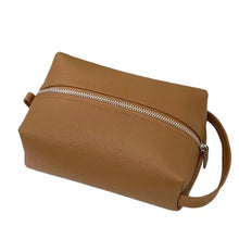 Load image into Gallery viewer, LEATHER WASH BAG WITH ZIP - MADE TO ORDER
