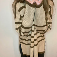 Load image into Gallery viewer, Stripe roll neck jumper - Biscuit