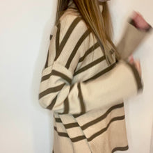 Load image into Gallery viewer, Stripe roll neck jumper - Biscuit
