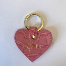 Load image into Gallery viewer, LEATHER HEART MOCK CRO PERSONALISED KEYRING (MADE TO ORDER)