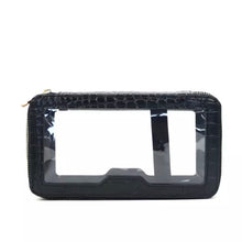 Load image into Gallery viewer, LEATHER DOUBLE LAYER COSMETIC  BAG  - BROKEN PATTERNED (MADE TO ORDER)