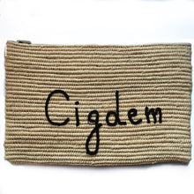 Load image into Gallery viewer, OVERSIZED RAFFIA PERSONALISED CLUTCH