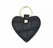 Load image into Gallery viewer, LEATHER HEART MOCK CRO PERSONALISED KEYRING (MADE TO ORDER)
