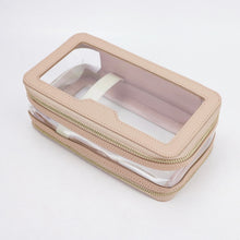 Load image into Gallery viewer, LEATHER DOUBLE LAYER COSMETIC  BAG  - BROKEN PATTERNED (MADE TO ORDER)