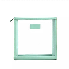 Load image into Gallery viewer, SQUARE LEATHER AND PVC COSMETIC  BAG  - SMOOTH LEATHER( PRE-ORDER)