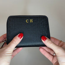 Load image into Gallery viewer, LEATHER ZIPPED COIN PURSE - PERSONALISED (MADE TO ORDER)