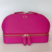 Load image into Gallery viewer, PERSONALISED MAKEUP BAG WITH JEWELLERY ORGANISER - VEGAN LEATHER ( PRE-ORDER)