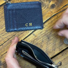 Load image into Gallery viewer, LEATHER CARD HOLDER WITH ZIP WALLET- PERSONALISED (MADE TO ORDER)