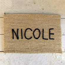 Load image into Gallery viewer, OVERSIZED RAFFIA PERSONALISED CLUTCH