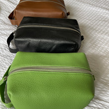 Load image into Gallery viewer, LEATHER WASH BAG WITH ZIP - MADE TO ORDER