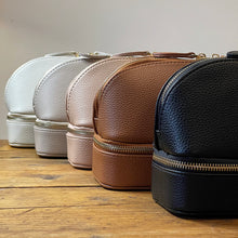 Load image into Gallery viewer, PERSONALISED MAKEUP BAG WITH JEWELLERY ORGANISER - VEGAN LEATHER ( PRE-ORDER)