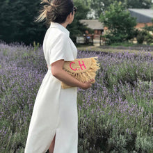Load image into Gallery viewer, RAFFIA PERSONALISED CLUTCH