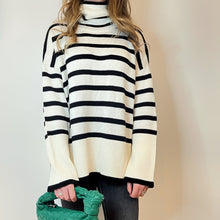 Load image into Gallery viewer, Stripe roll neck jumper - Cream