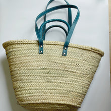 Load image into Gallery viewer, LARGE BASKET WITH DOUBLE LEATHER HANDLES