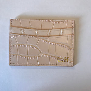 LEATHER BROKEN PATTERNED CARD HOLDER - PERSONALISED (MADE TO ORDER)