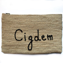 Load image into Gallery viewer, OVERSIZED RAFFIA PERSONALISED CLUTCH
