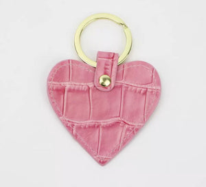 LEATHER HEART MOCK CRO PERSONALISED KEYRING (MADE TO ORDER)
