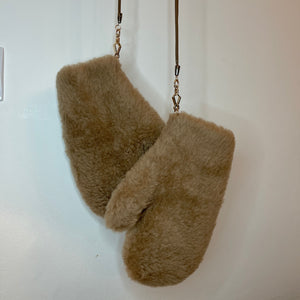 Wool mix mittens/gloves  with cord