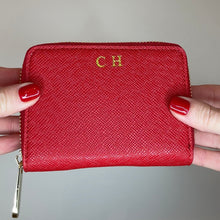 Load image into Gallery viewer, LEATHER ZIPPED COIN PURSE - PERSONALISED (MADE TO ORDER)