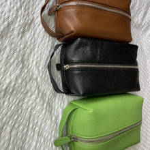 Load image into Gallery viewer, LEATHER WASH BAG WITH ZIP - MADE TO ORDER