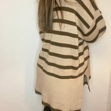 Load image into Gallery viewer, Stripe roll neck jumper - Biscuit