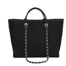 Load image into Gallery viewer, BLACK CANVAS TOTE BAG