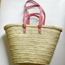 Load image into Gallery viewer, LARGE BASKET WITH DOUBLE LEATHER HANDLES