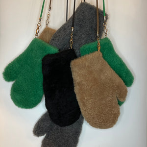 Wool mix mittens/gloves  with cord