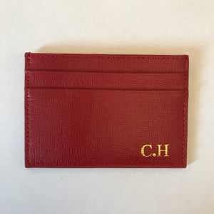 LEATHER SAFFIANO CARD HOLDER - PERSONALISED (MADE TO ORDER)