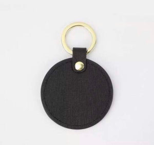 LEATHER SAFFIANO PERSONALISED KEYRING (MADE TO ORDER)