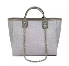 Load image into Gallery viewer, GREY CANVAS TOTE BAG